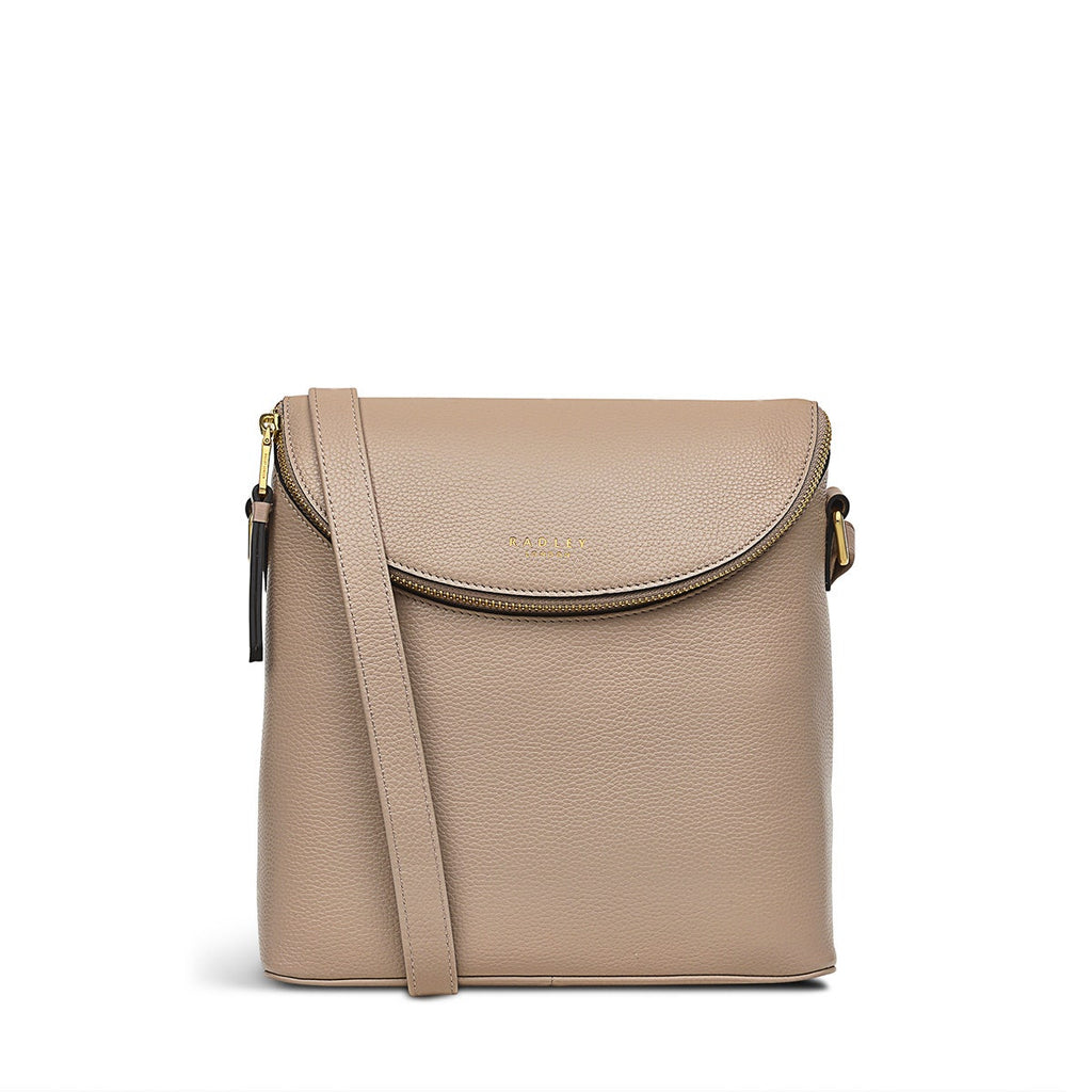 Crown Hill Leather Small Flapover Crossbody Bag in Silt - H1572266