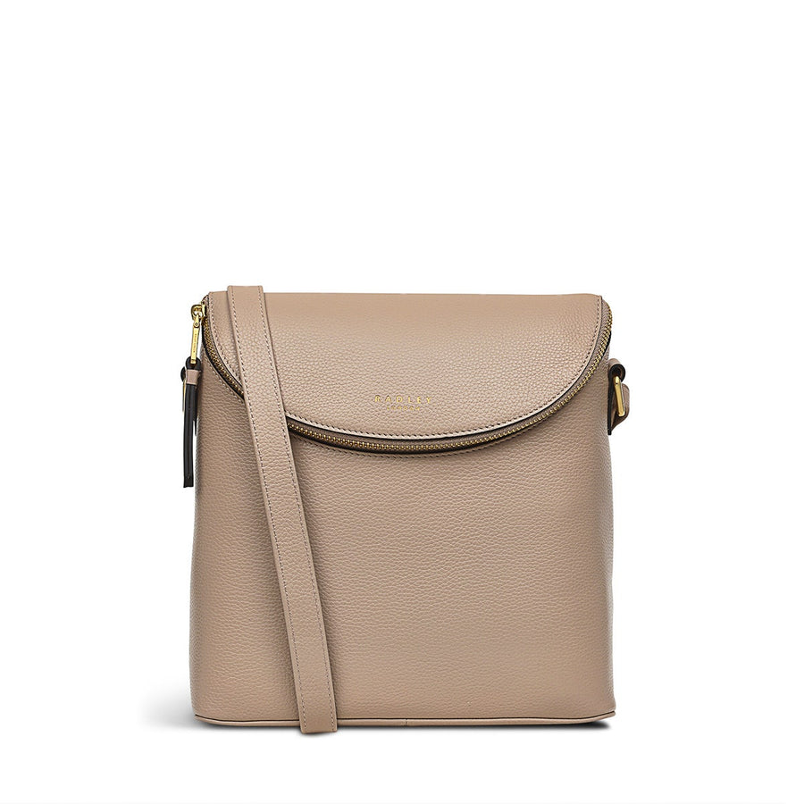 Crown Hill Leather Small Flapover Crossbody Bag in Silt - H1572266