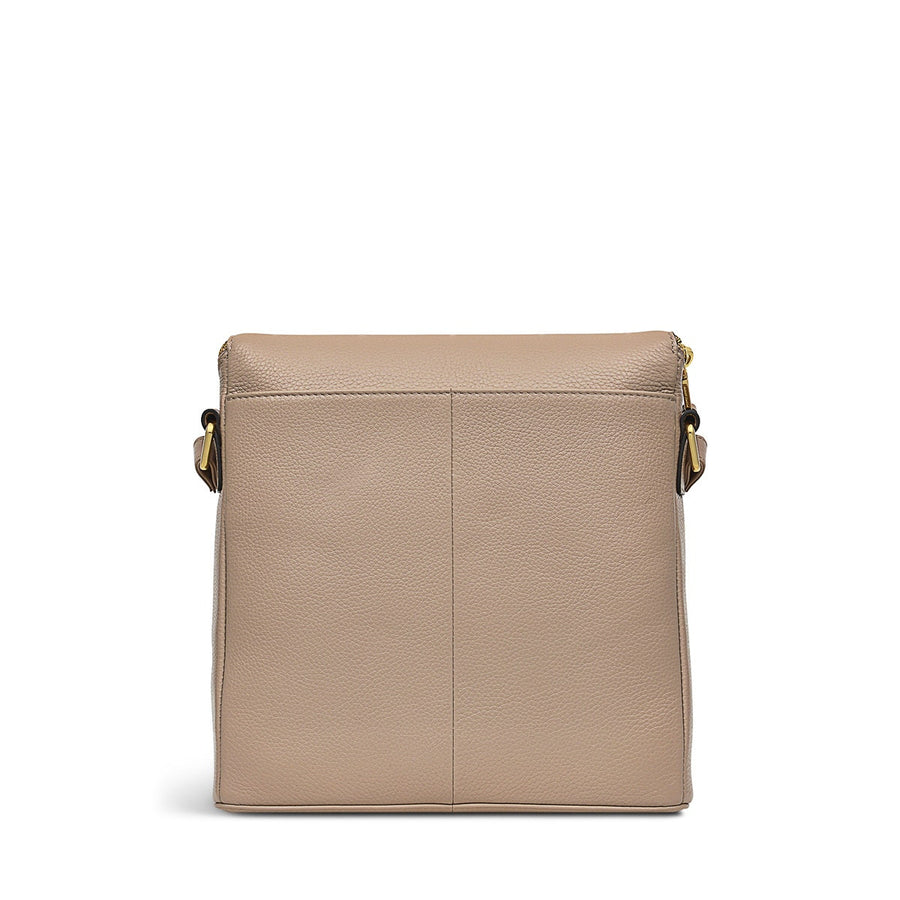 Crown Hill Leather Small Flapover Crossbody Bag in Silt - H1572266