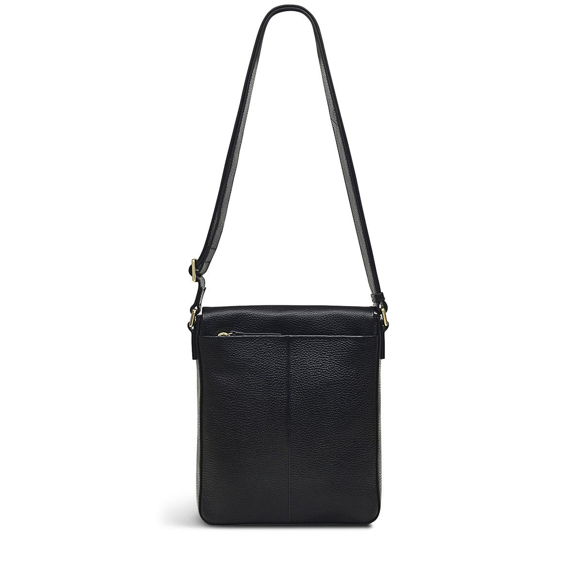 Whitby Row Leather Small Flapover Crossbody Bag in Black - H1588001