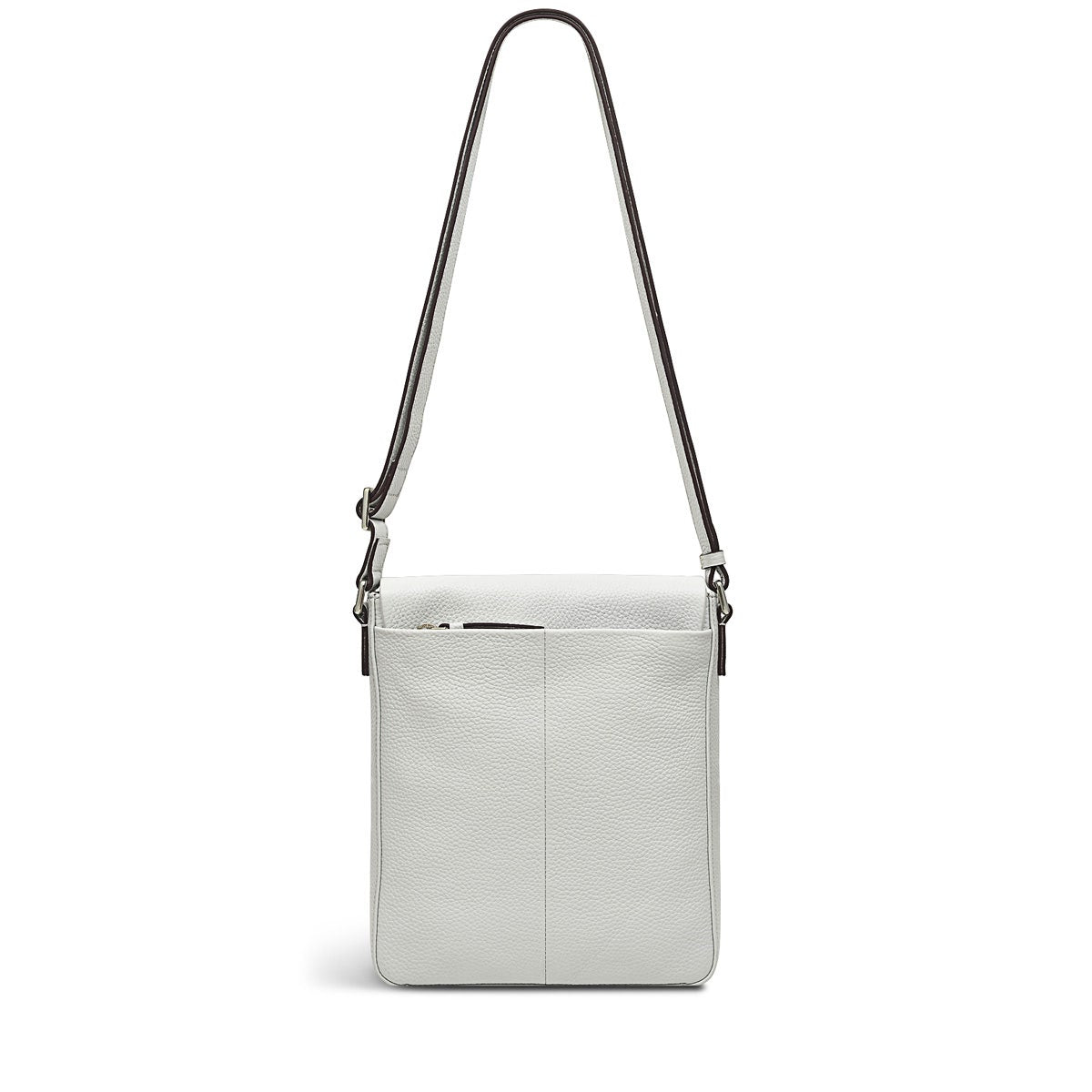 Whitby Row Leather Small Flapover Crossbody Bag in Goose Grey - H1589053