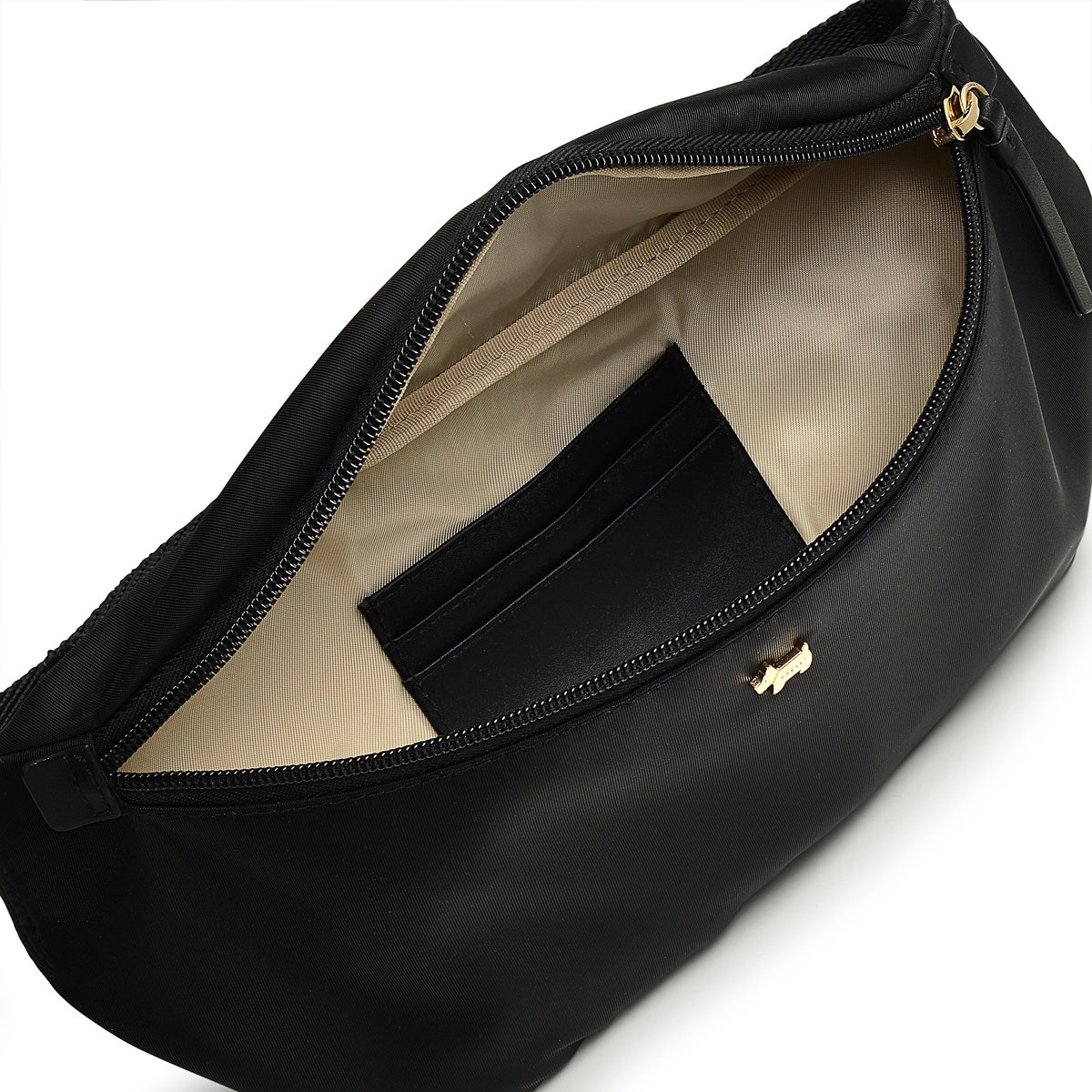 Chesil Place Leather Small Zip Around Bumbag Bag in Black - H1663001