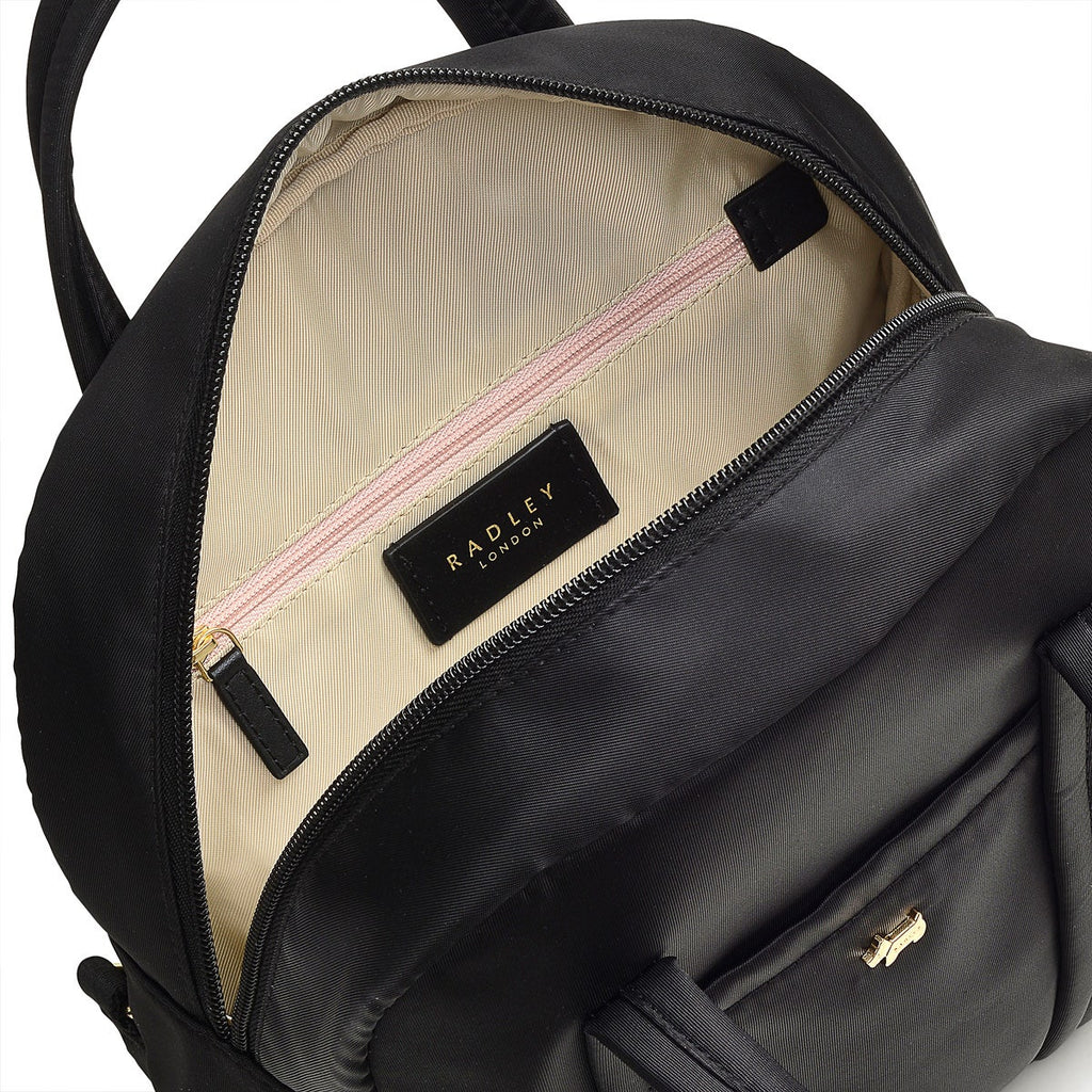 Chesil Place Leather Small Zip Around Backpack in Black - H1670001