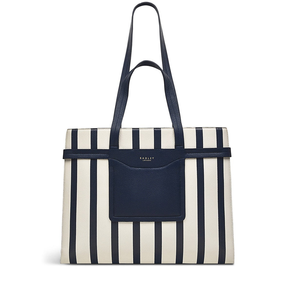 Florence Road Leather Large Ziptop Shoulder Bag in Ink - H1672401