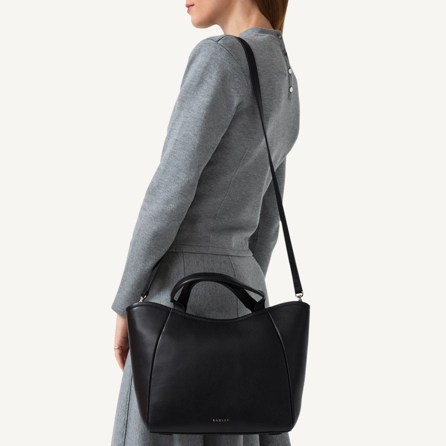 MUSWELL LANE MEDIUM ZIPTOP Satchel BLACK