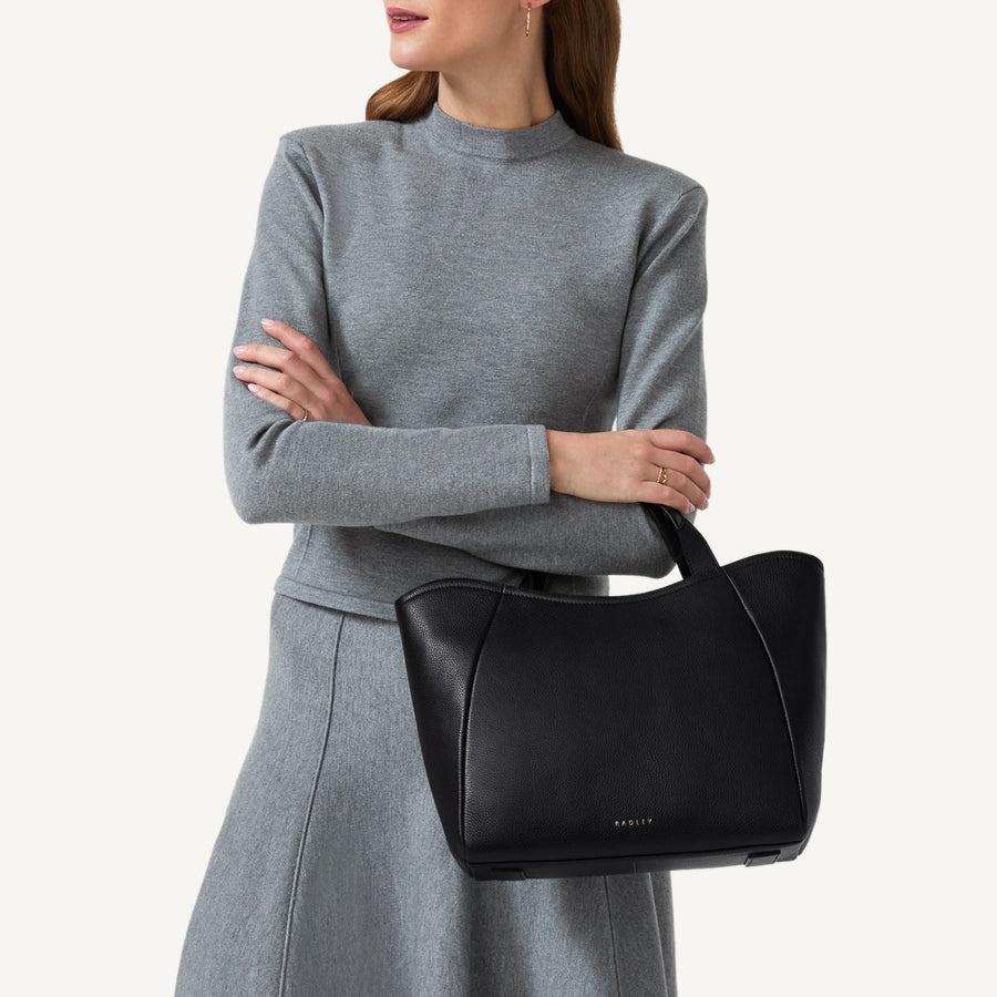 MUSWELL LANE MEDIUM ZIPTOP Satchel BLACK