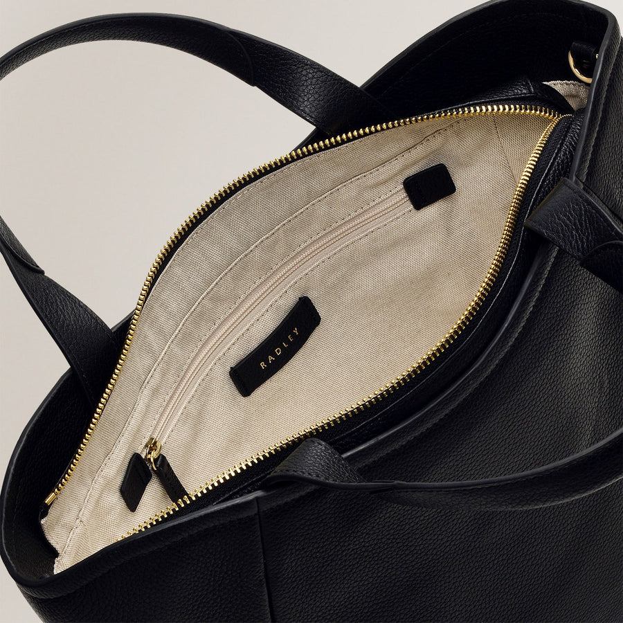 MUSWELL LANE MEDIUM ZIPTOP Satchel BLACK