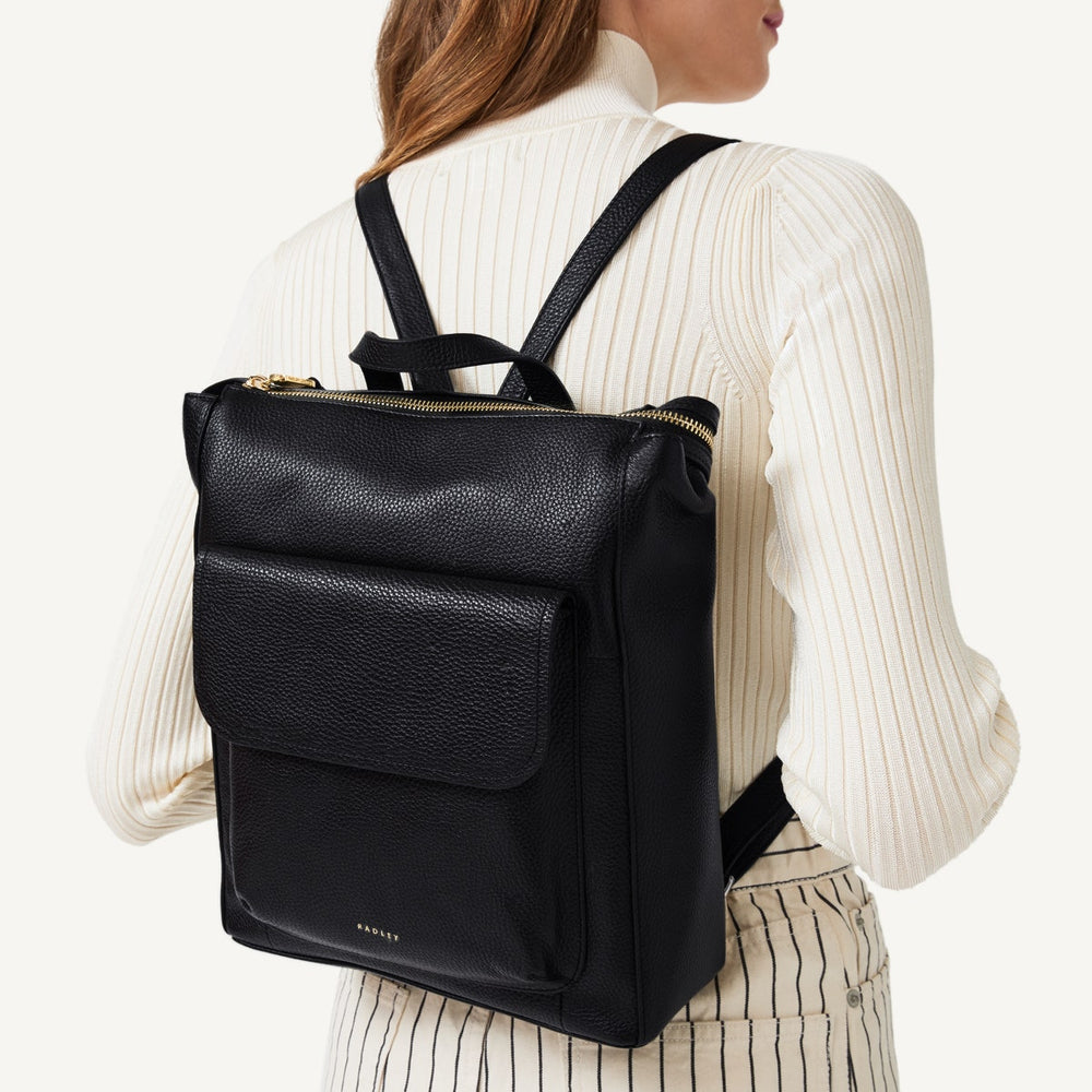 COLEBROOK CLOSE MEDIUM ZIPTOP BACKPACK BLACK - H1771001