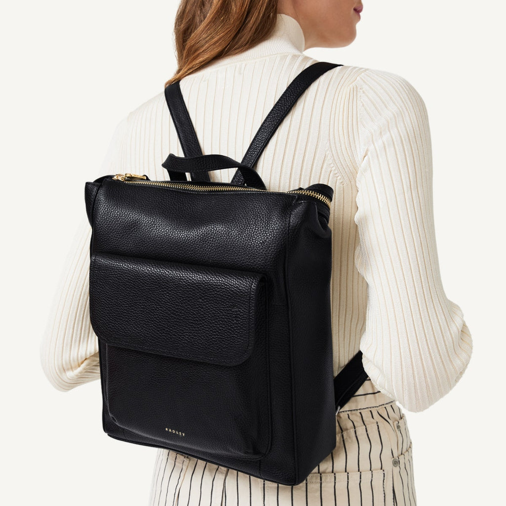 COLEBROOK CLOSE MEDIUM ZIPTOP BACKPACK BLACK - H1771001