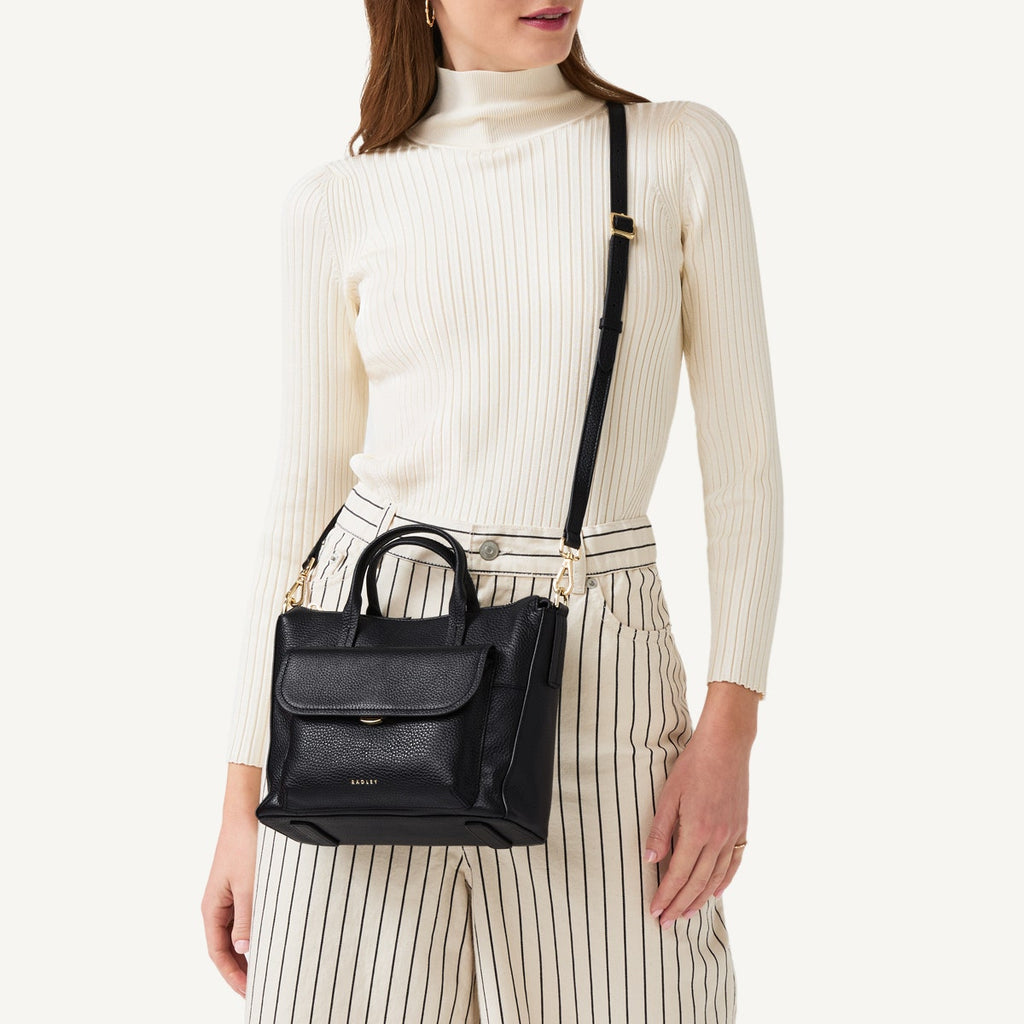 COLEBROOK CLOSE SMALL ZIPTOP Satchel BLACK