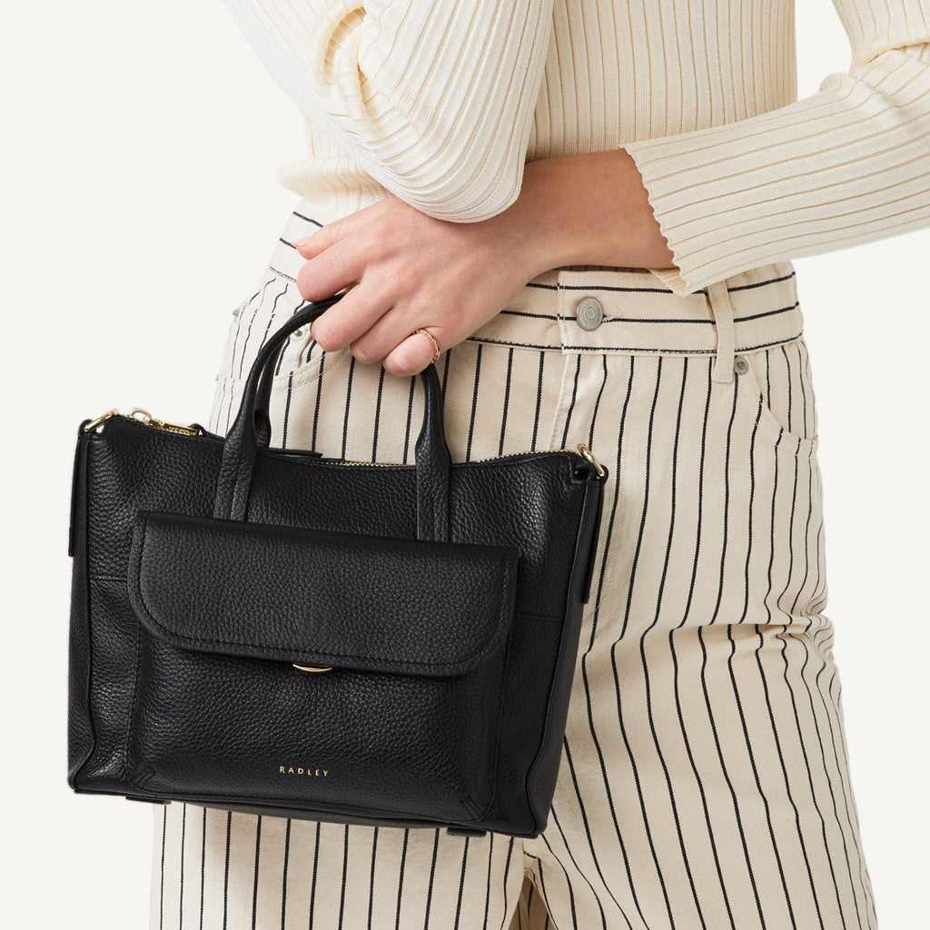 COLEBROOK CLOSE SMALL ZIPTOP Satchel BLACK