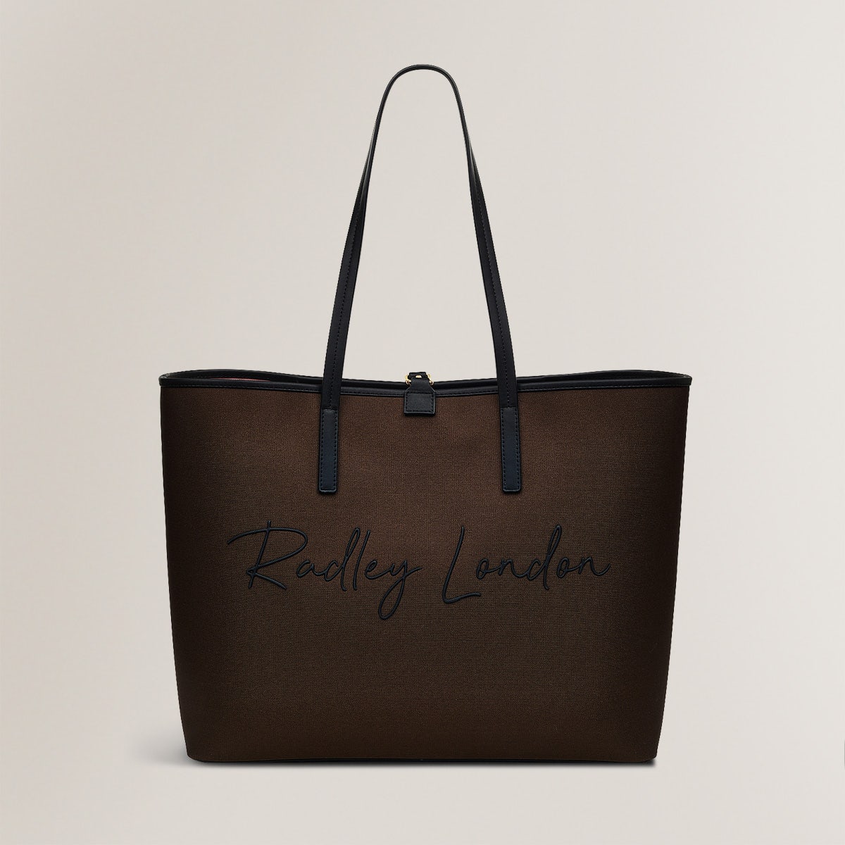 Addison Gardens Leather Large Open Top Tote Bag in Dark Oak - H1791209