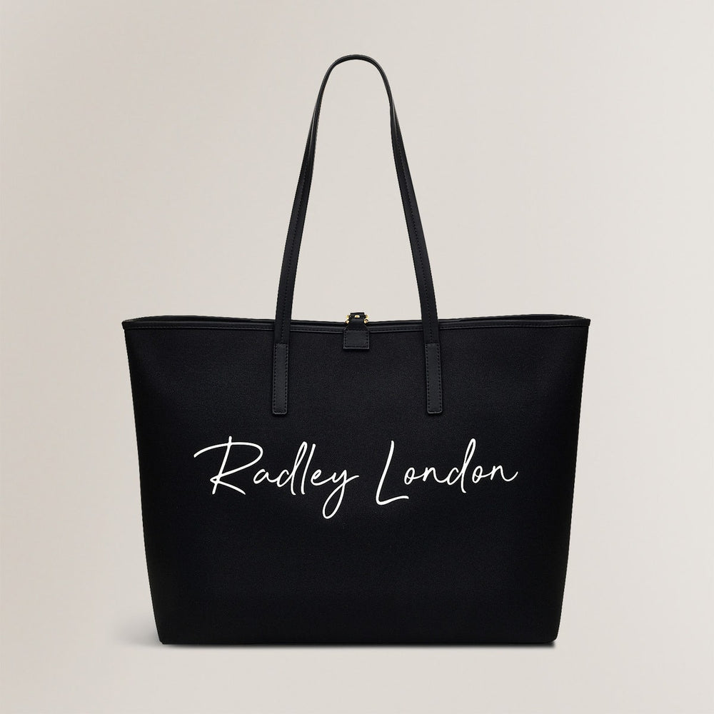 Addison Gardens Leather Large Open Top Tote Bag in Black - H1792001