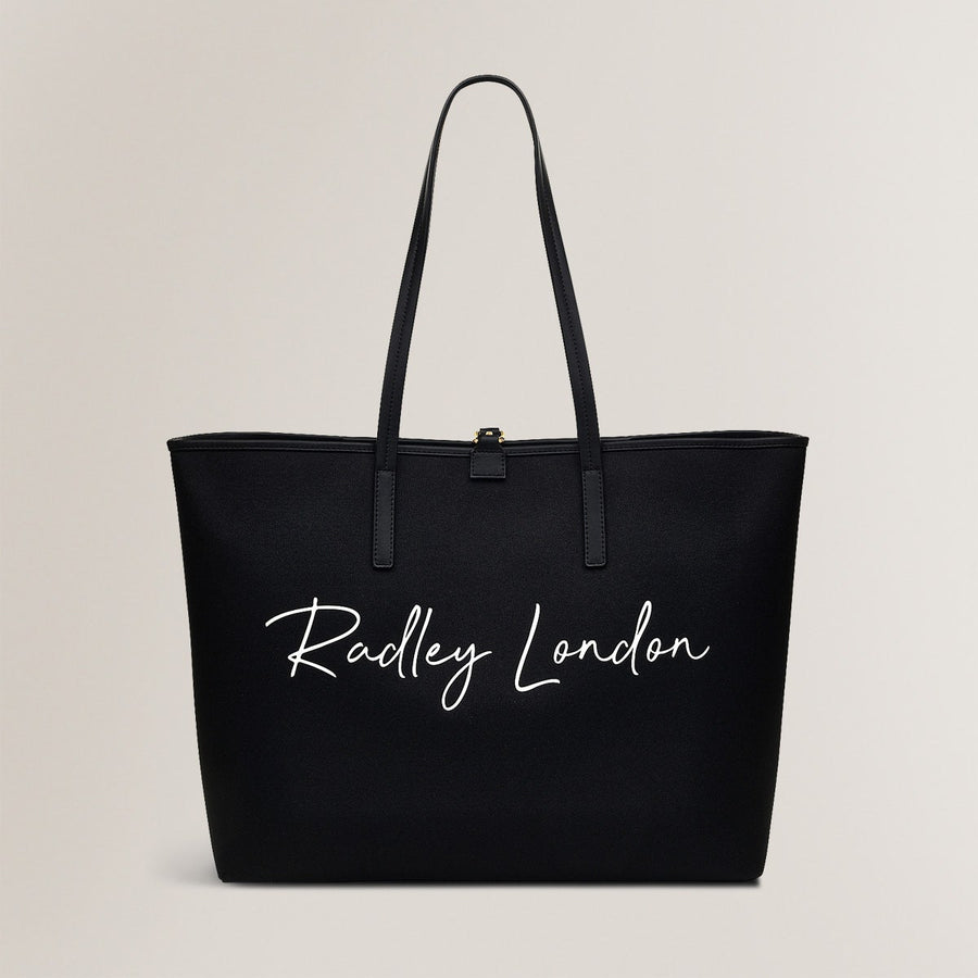 Addison Gardens Leather Large Open Top Tote Bag in Black - H1792001