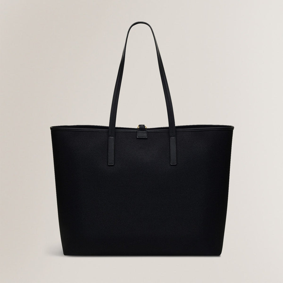 Addison Gardens Leather Large Open Top Tote Bag in Black - H1792001
