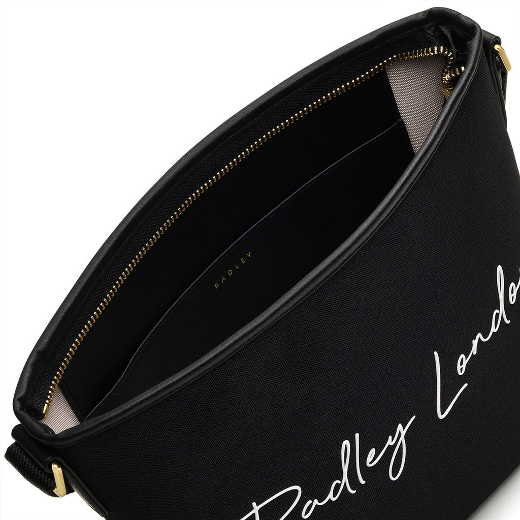 Addison Gardens Leather Small Ziptop Crossbody Bag in Black - H1794001