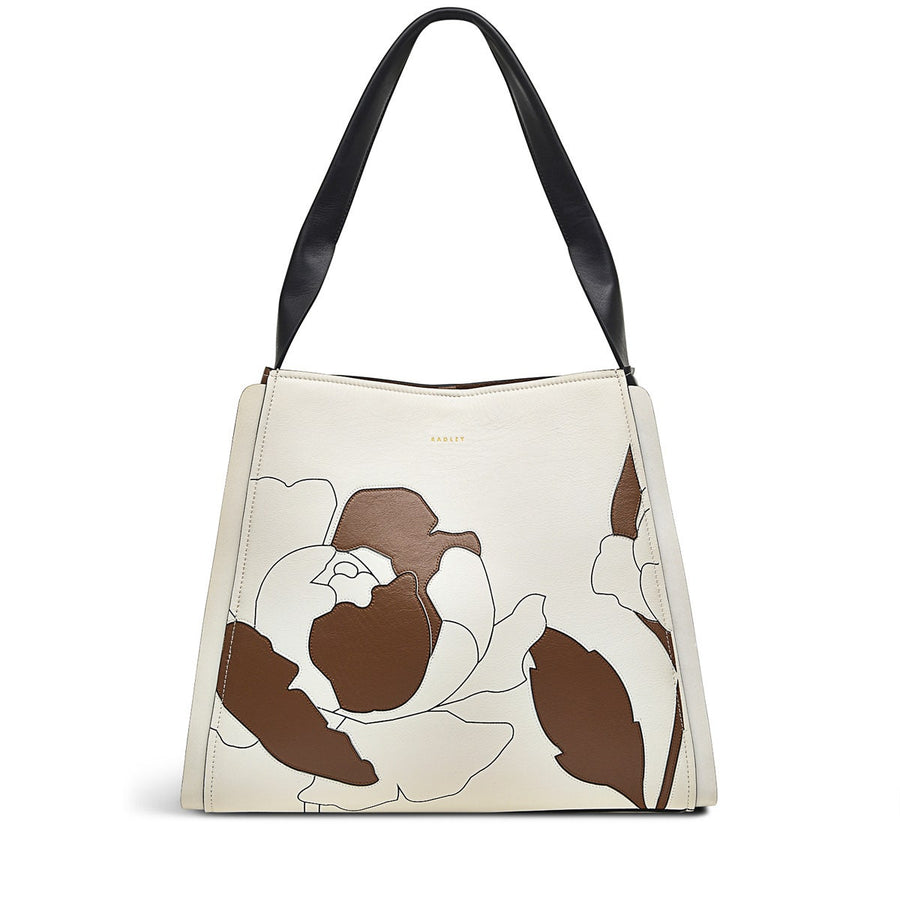 The Belgrave Leather Large Open Top Shoulder Bag in Chalk - H1991109