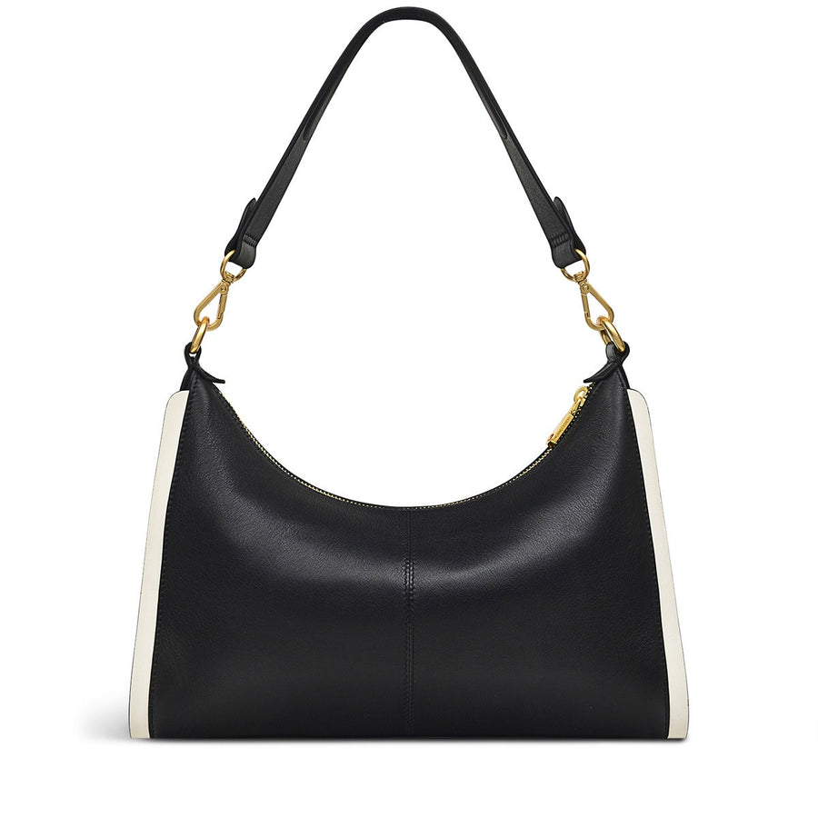 Sloane Street Leather Medium Ziptop Shoulder Bag in Black - H1993109