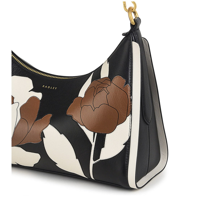 Sloane Street Leather Medium Ziptop Shoulder Bag in Black - H1993109