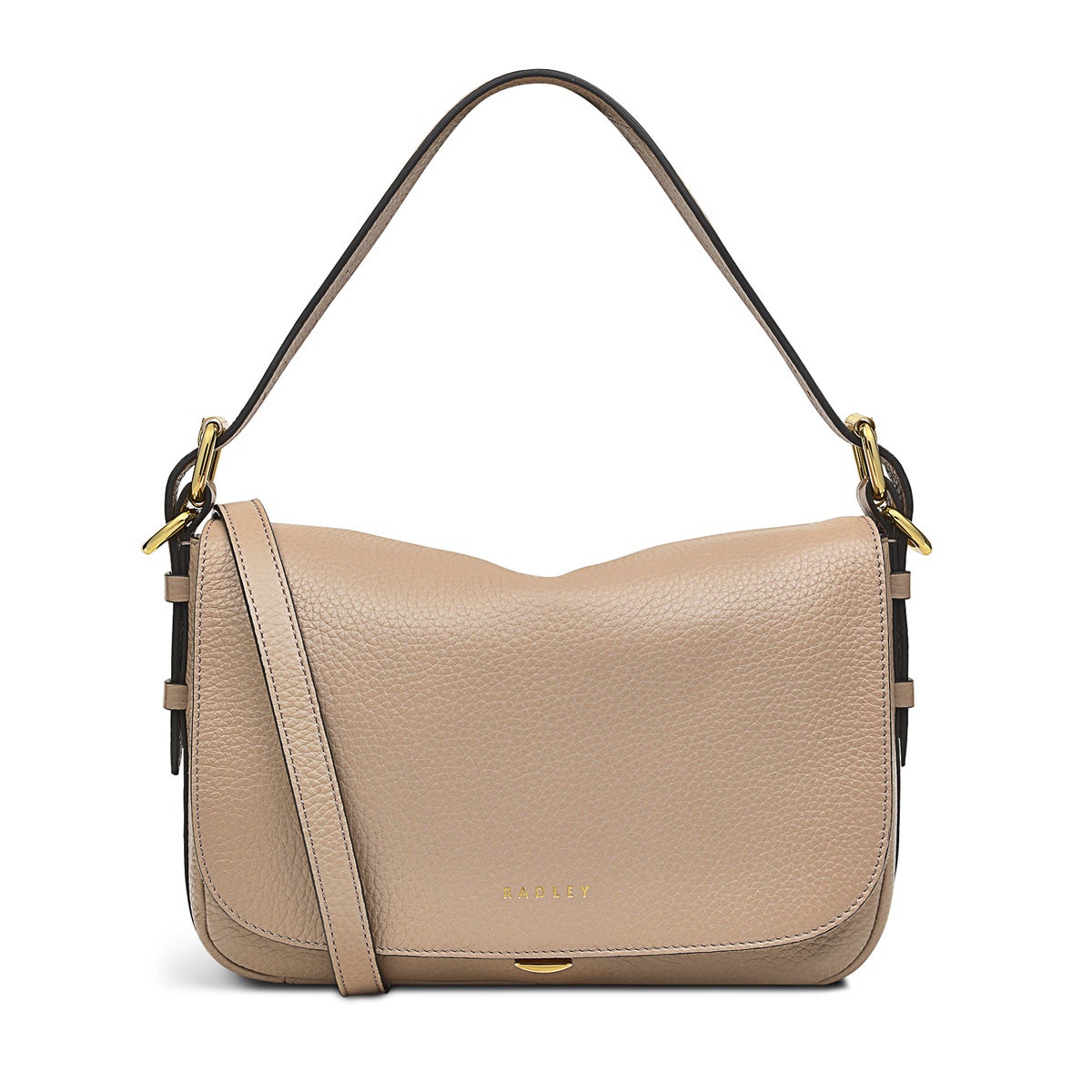 Grafton Street Leather Small Flapover Crossbody Bag in Silt - H2005266