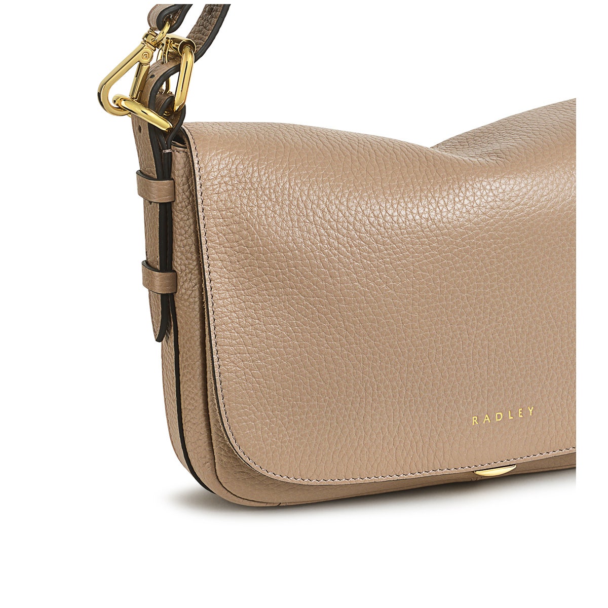 Grafton Street Leather Small Flapover Crossbody Bag in Silt - H2005266
