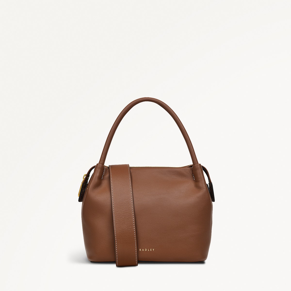 Ivydale Road Leather Small Ziptop Crossbody Bag in Saddle - H2008211