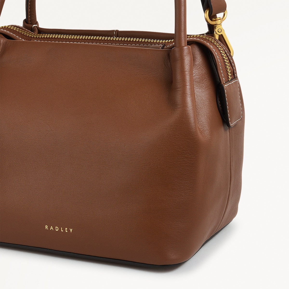 Ivydale Road Leather Small Ziptop Crossbody Bag in Saddle - H2008211