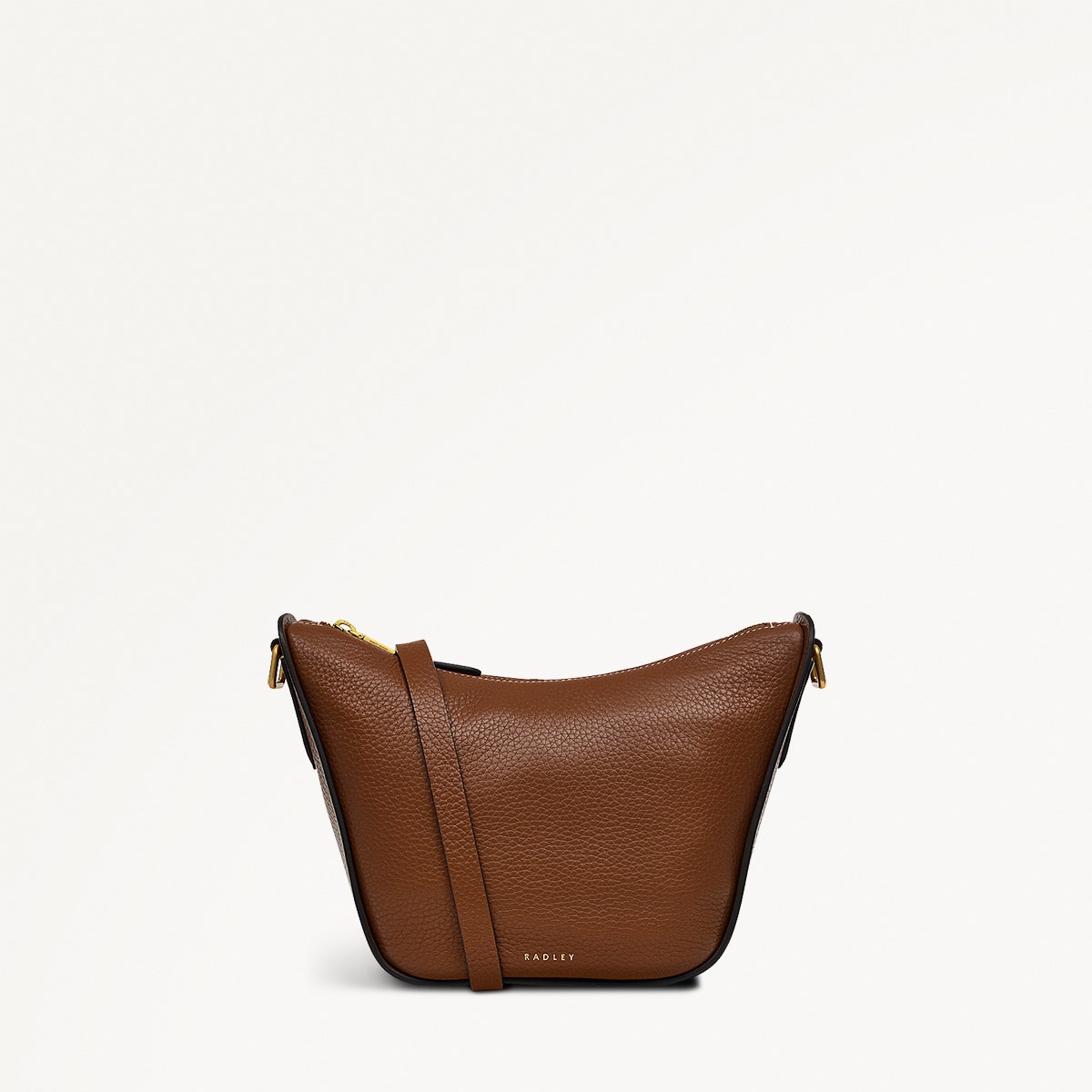 Oak Street Leather Small Ziptop Crossbody Bag in Saddle - H2011211