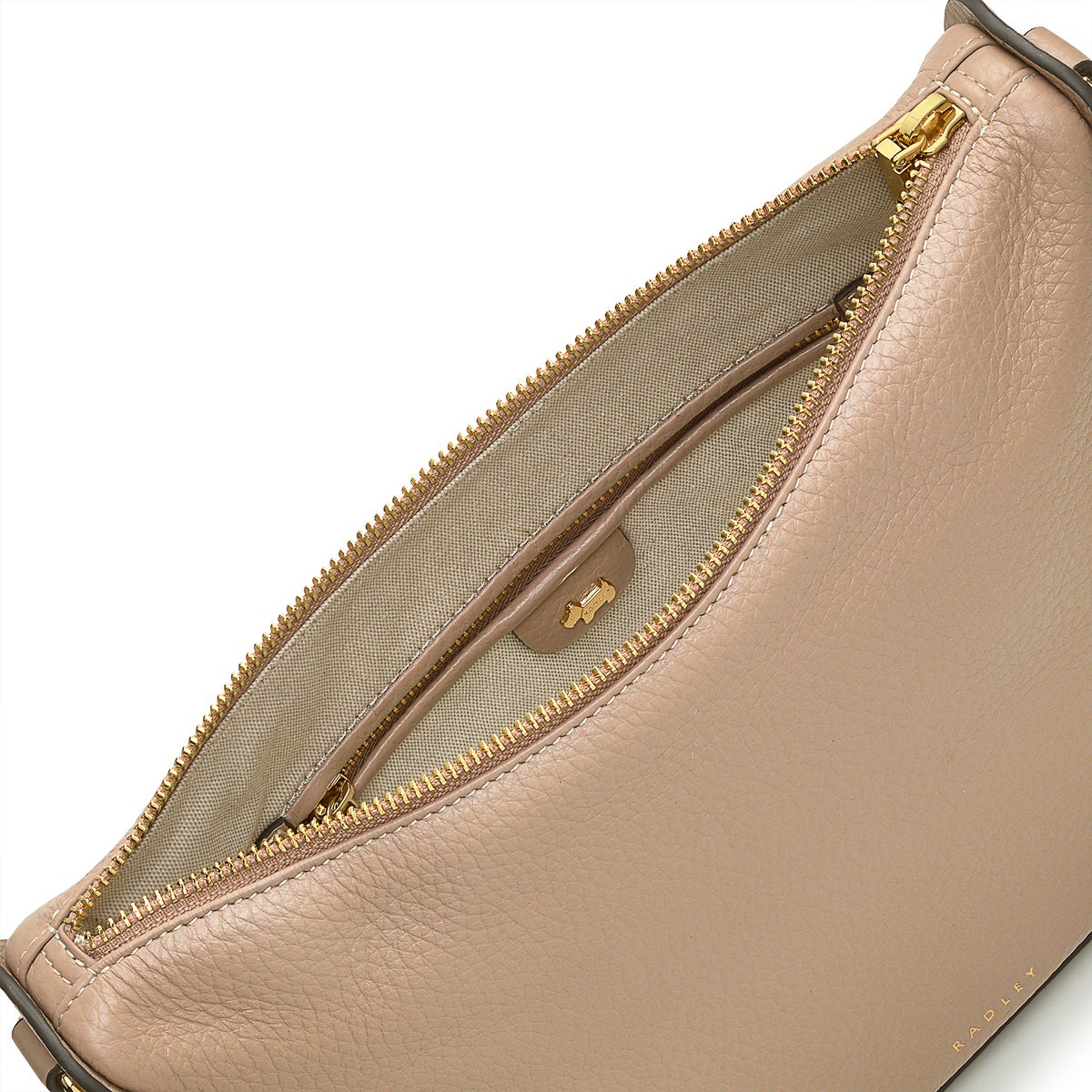Oak Street Leather Small Ziptop Crossbody Bag in Silt - H2012266