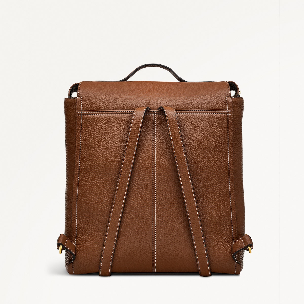 Oak Street Leather Medium Ziptop Backpack in Saddle - H2016211