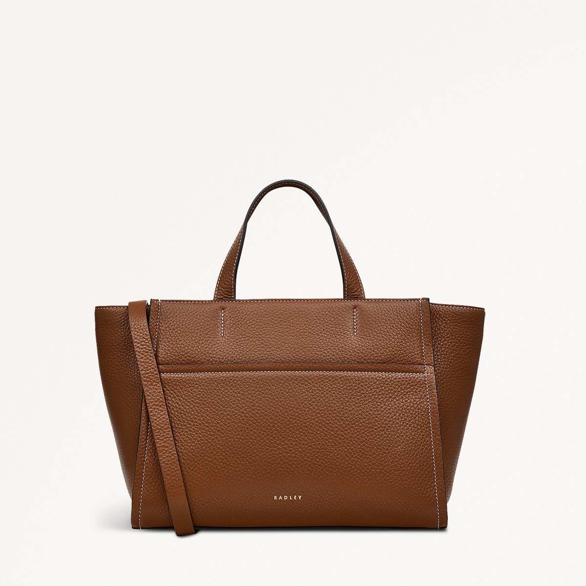 Oak Street Leather Medium Ziptop Grab Bag in Saddle - H2018211