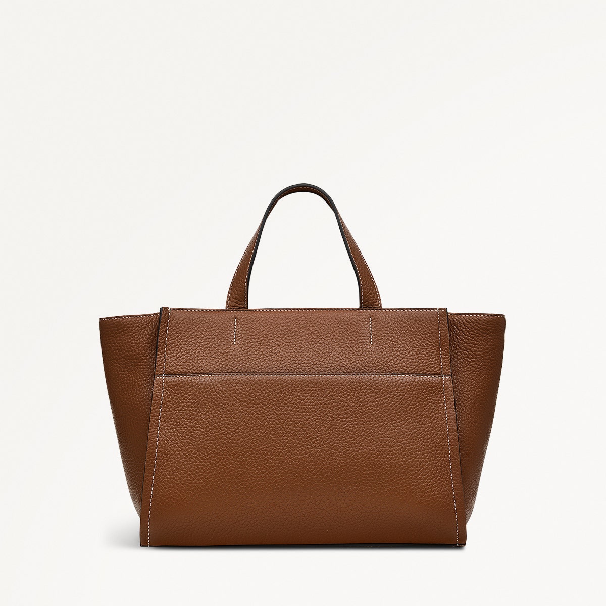 Oak Street Leather Medium Ziptop Grab Bag in Saddle - H2018211