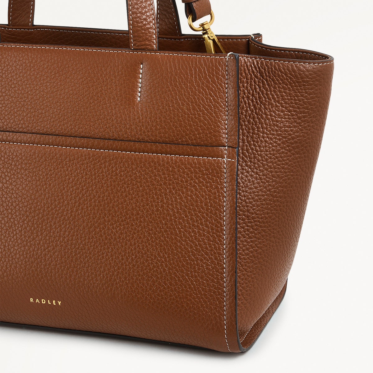 Oak Street Leather Medium Ziptop Grab Bag in Saddle - H2018211