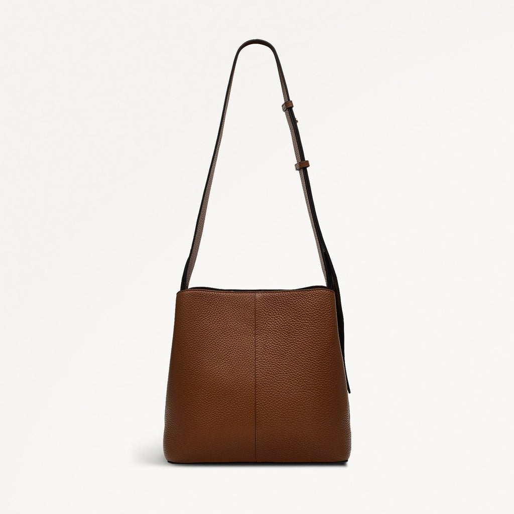 Dukes Place Leather Medium Compartment Crossbody Bag in Saddle - H2027211