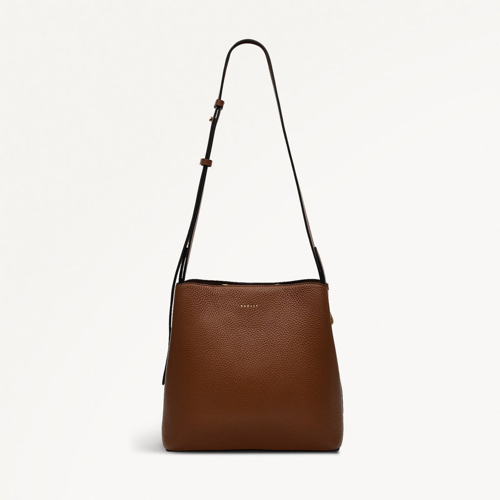 Dukes Place Leather Medium Compartment Crossbody Bag in Saddle - H2027211