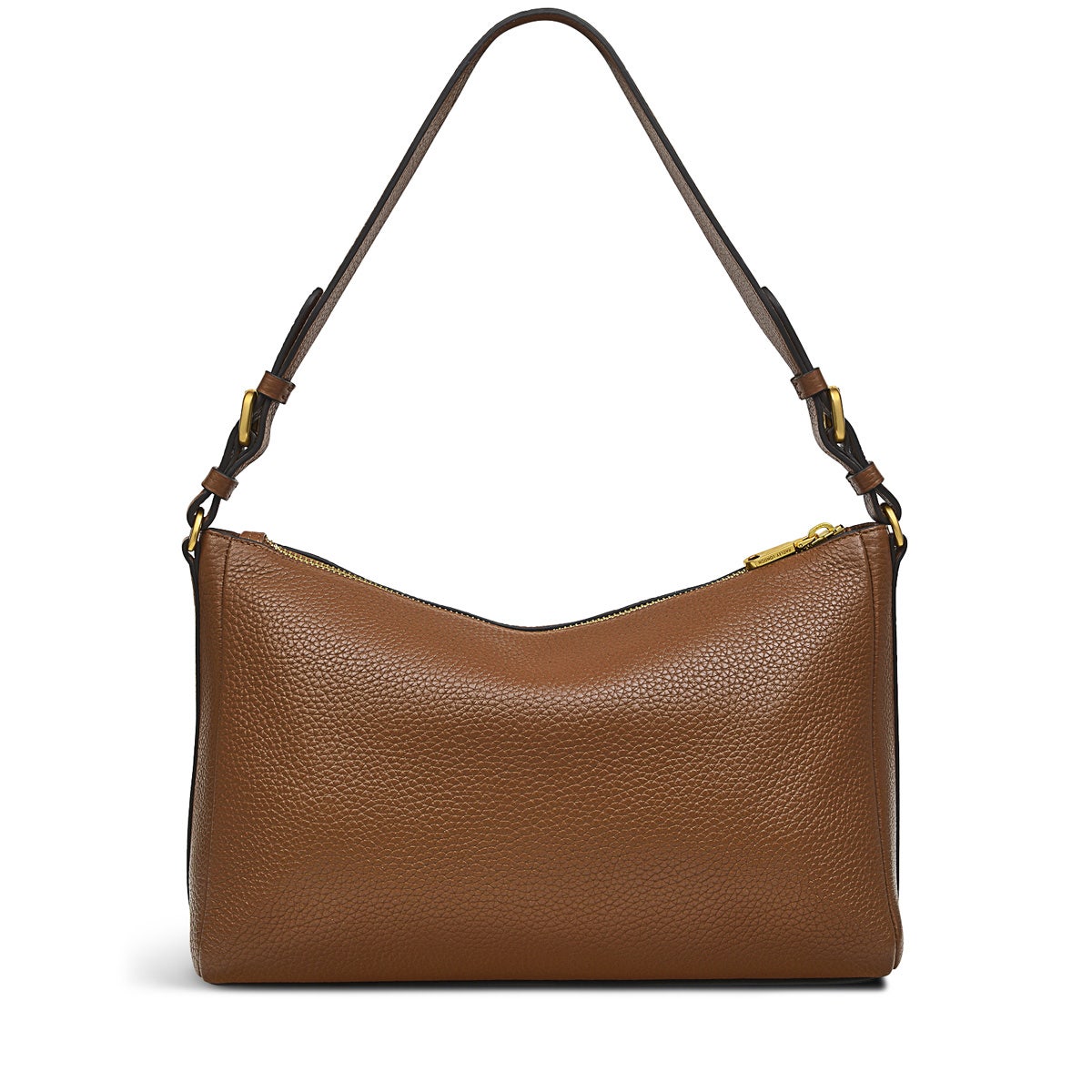 Dukes Place Leather Medium Ziptop Shoulder Bag in Saddle - H2030211
