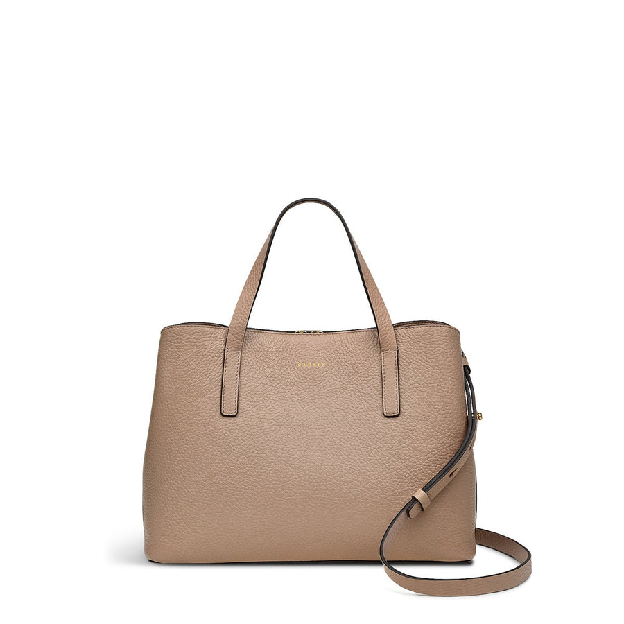 Dukes Place Leather Medium Ziptop Satchel Bag in Silt - H2033266