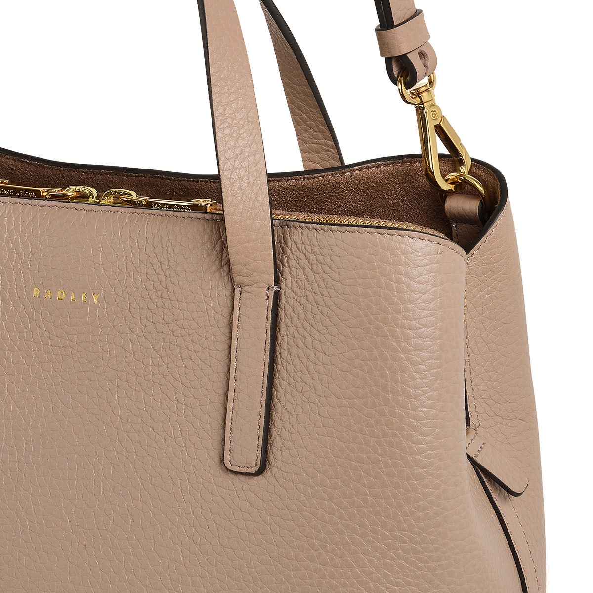 Dukes Place Leather Medium Ziptop Satchel Bag in Silt - H2033266