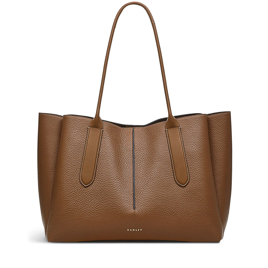 Hillgate Place Leather Large Open Top Tote Bag in Saddle - H2036211