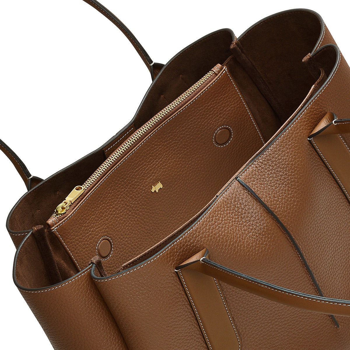 Hillgate Place Leather Large Open Top Tote Bag in Saddle - H2036211