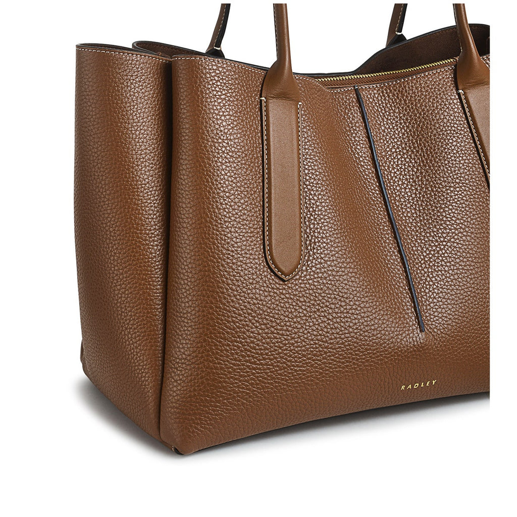 Hillgate Place Leather Large Open Top Tote Bag in Saddle - H2036211