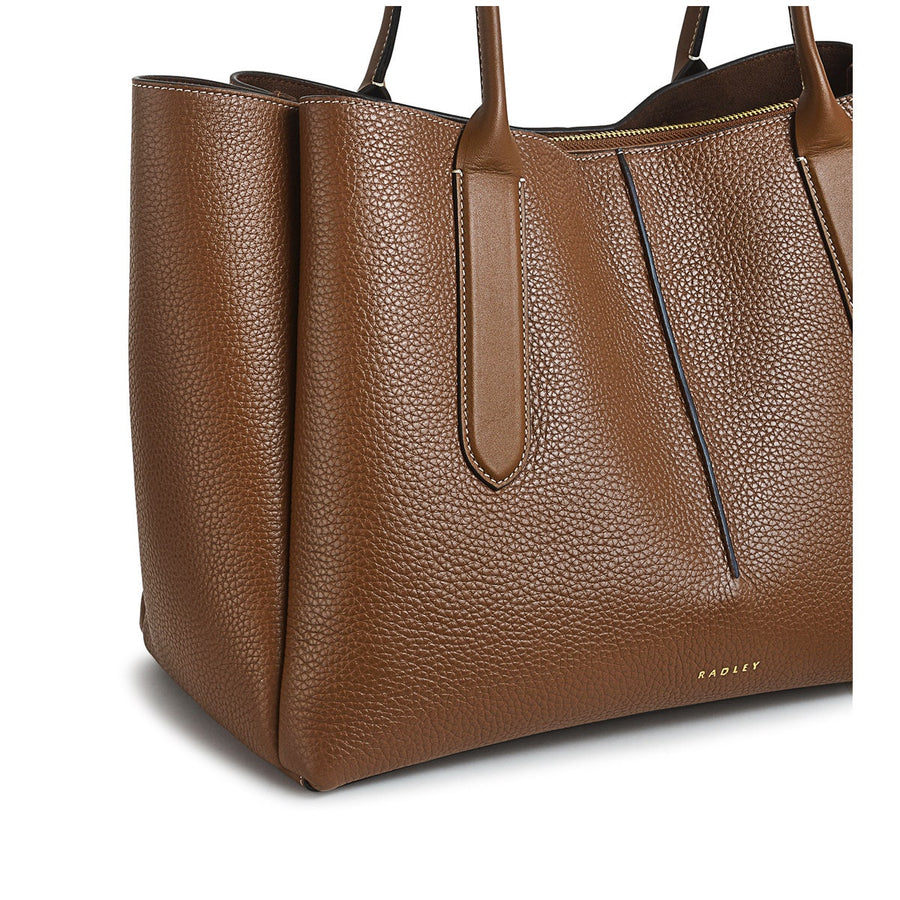 Hillgate Place Leather Large Open Top Tote Bag in Saddle - H2036211