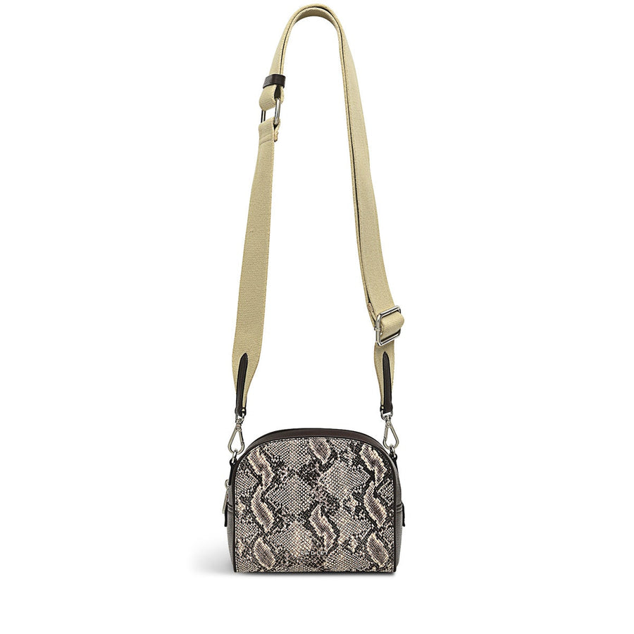 Arden Crescent Leather Small Zip Around Crossbody Bag in Chalk - H2039109