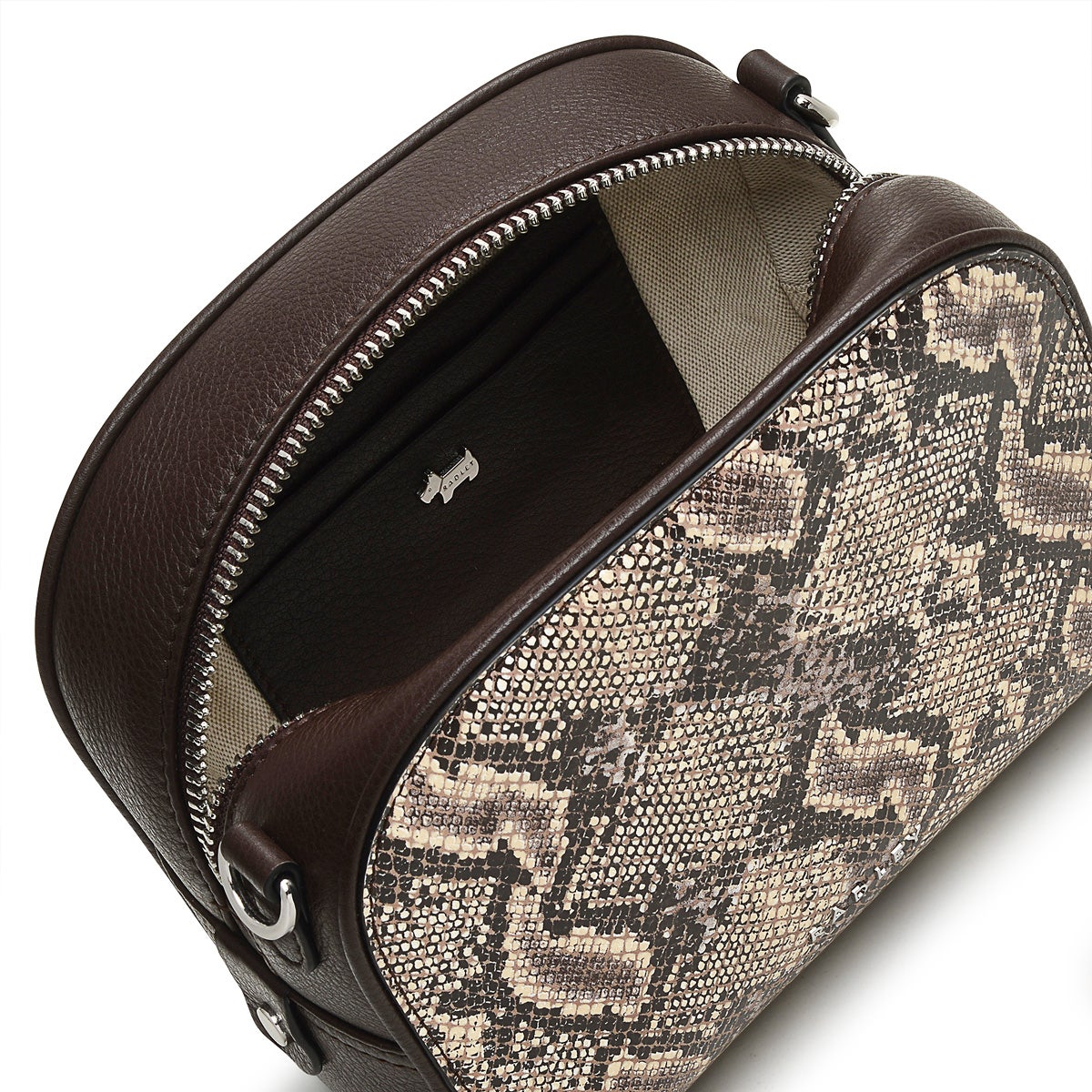 Arden Crescent Leather Small Zip Around Crossbody Bag in Chalk - H2039109