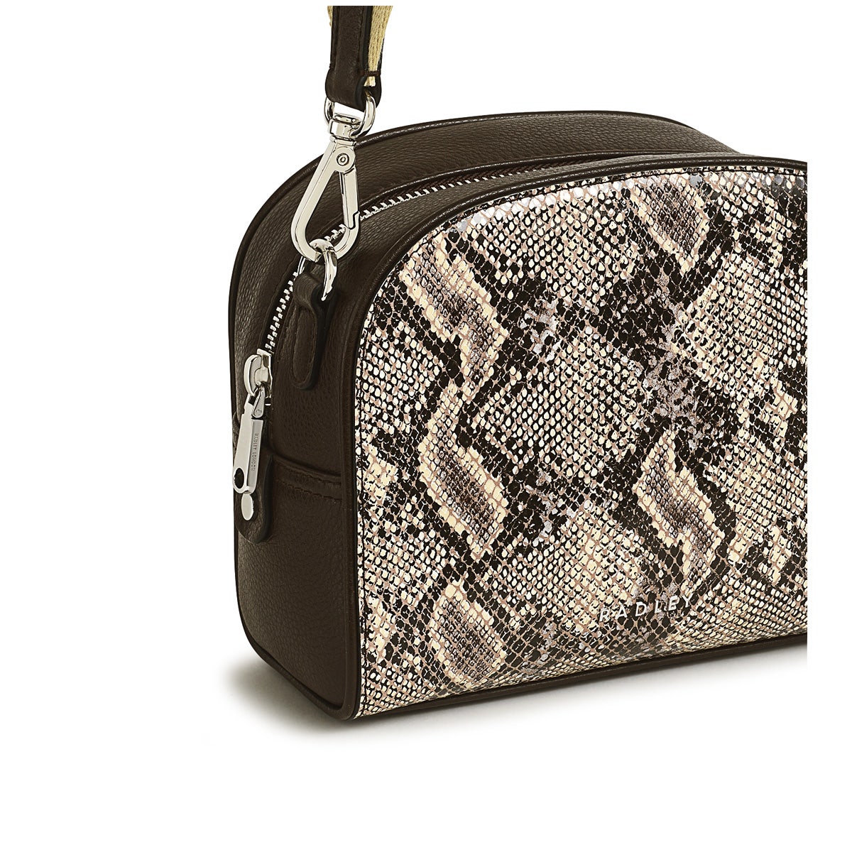 Arden Crescent Leather Small Zip Around Crossbody Bag in Chalk - H2039109