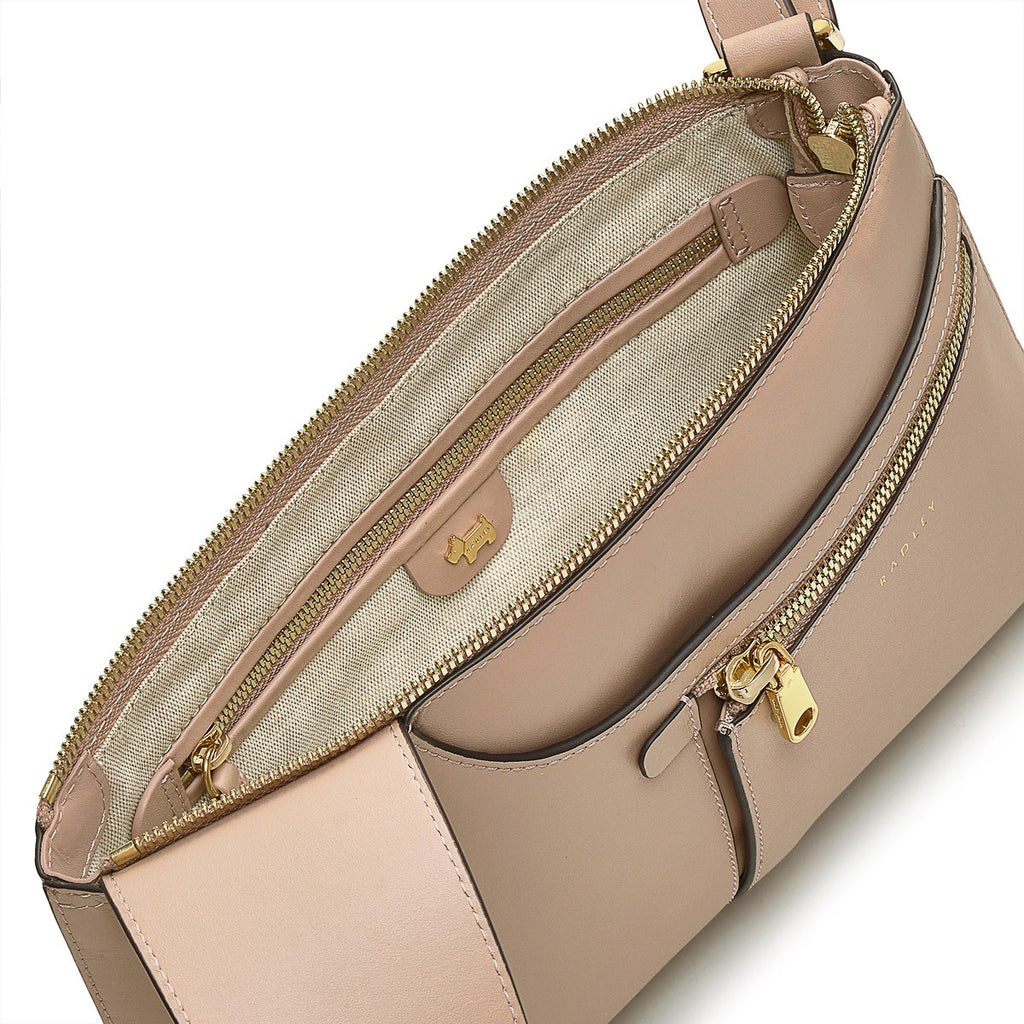 Pockets Leather Small Ziptop Crossbody Bag in Silt - H2042266