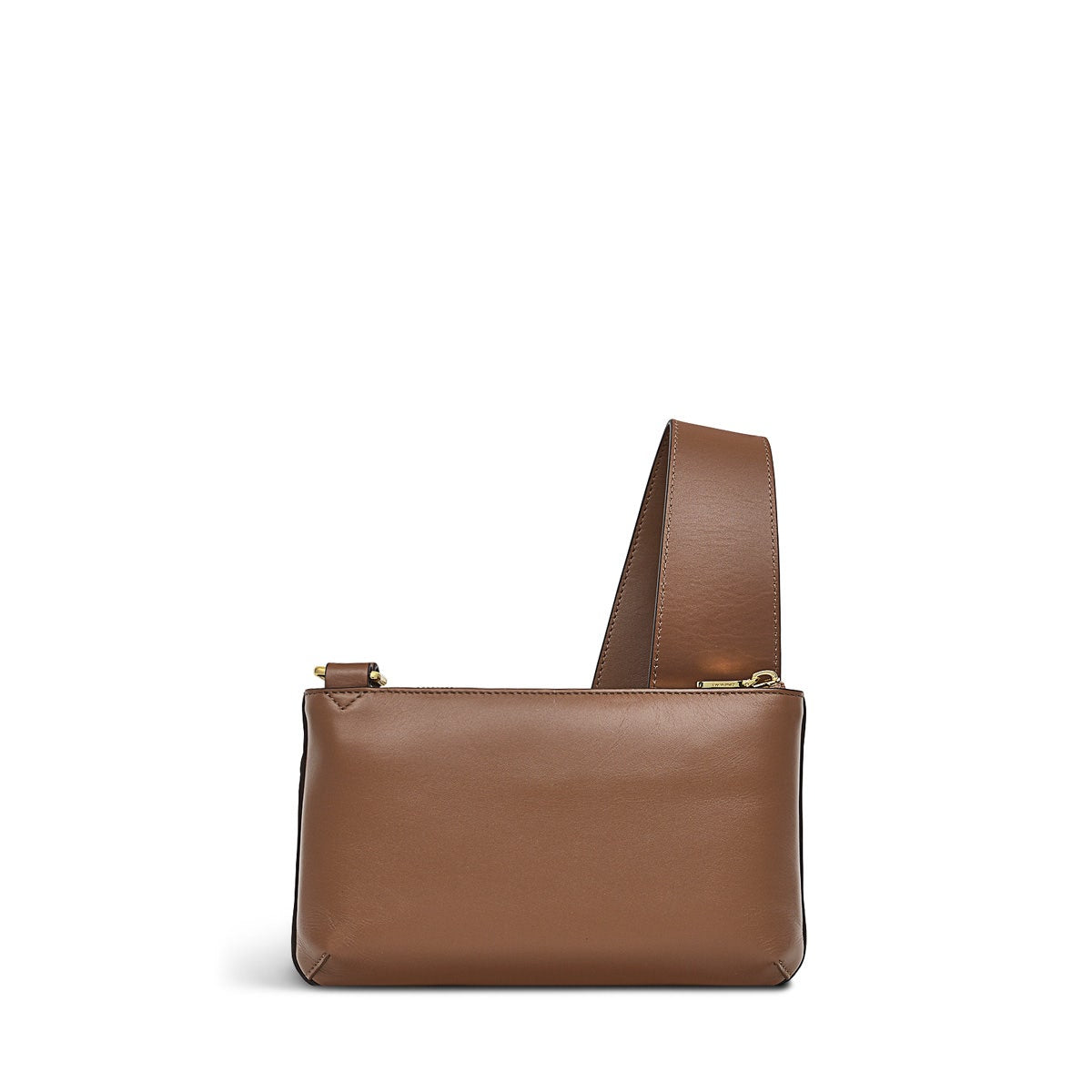 Pockets Leather Mini Ziptop Crossbody Bag in Saddle - H2044211
