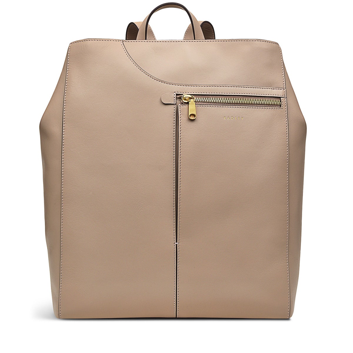 Pockets Leather Medium Ziptop Backpack in Silt - H2048266