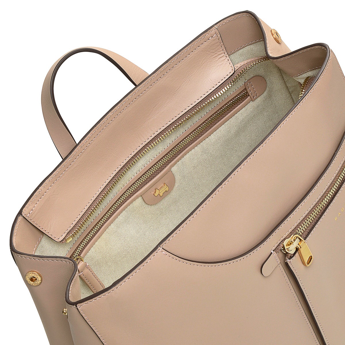 Pockets Leather Medium Ziptop Backpack in Silt - H2048266