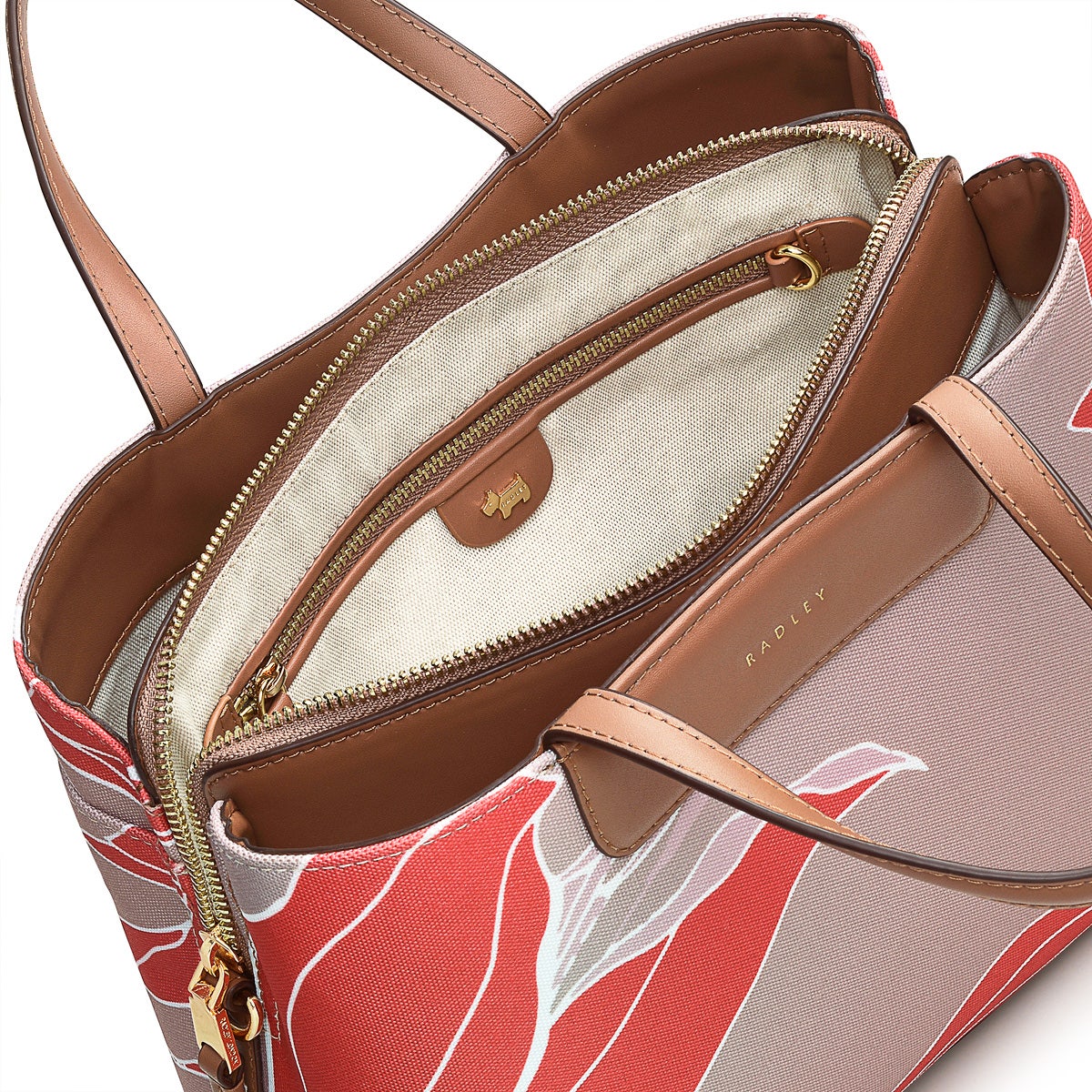 Southwell Gardens Fabric Medium Ziptop Satchel Bag in Silt - H2053266